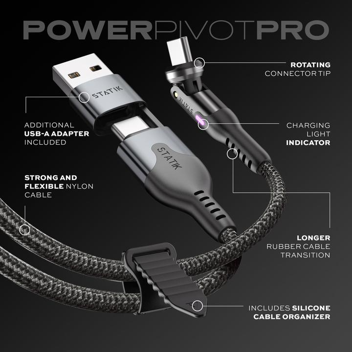 Actual product image Statik 360° rotatable USB-C to USB-C cable 3.0m (3 m, USB 3.0)
