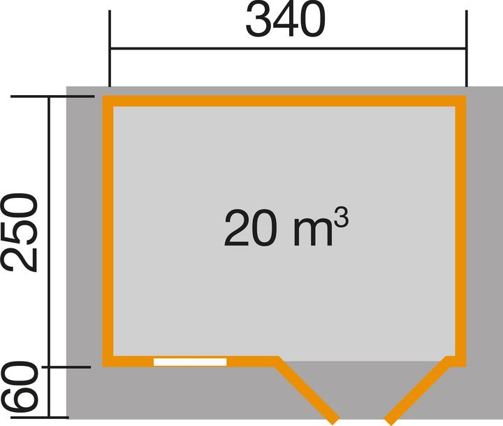 Produktbild Weka Holzbau Blockbohlenhaus mit Fussboden 340 x 250 cm