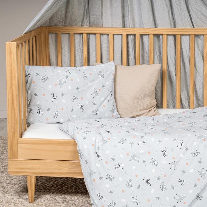 Produktbild Julius Zöllner Kinderbettwäsche Jersey Savanne Grau 100 x 135 + 40 x 60 cm