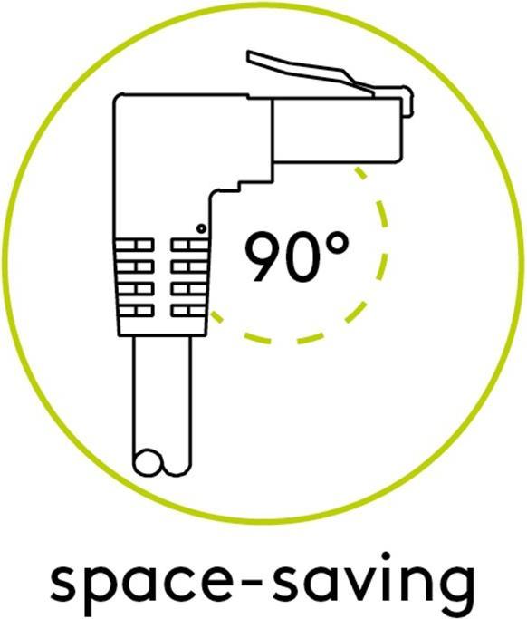 Immagine prodotto Goobay CAT 6 cavo patch 1x 90° angolato, S/FTP (PiMF), bianco, 3 m (S/FTP, CAT6, 3 m)