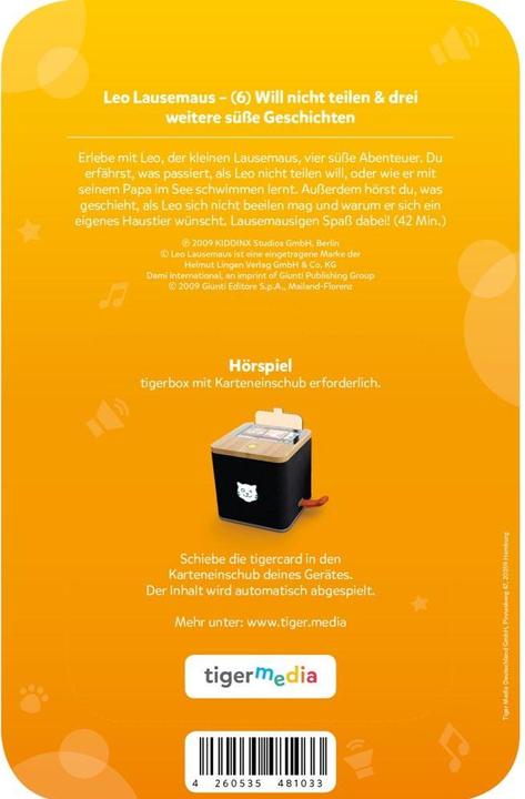 Actual product image Tigermedia Tigercard Leo Lausemaus Will not share (German)