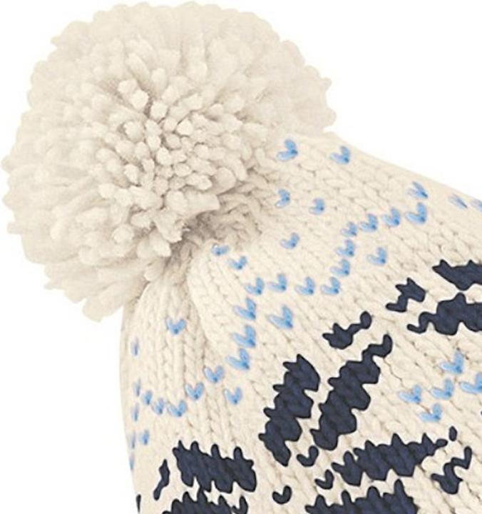 Produktbild Beechfield Strickmütze mit Bommel SchneeflockenMuster (One Size)