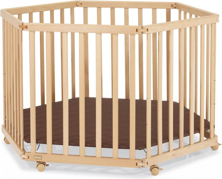Immagine prodotto Herlag box da gioco esagonale a nido d'ape marrone scuro (116 cm, 122 cm, Faggio)