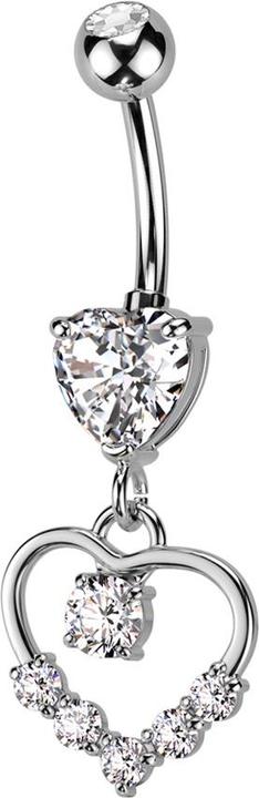 Immagine prodotto Star Piercing Banana in argento con sfera e cuore in cristallo ciondolo in argento cuore sei cristalli (Ottone, Acciaio chirurgico 316L)