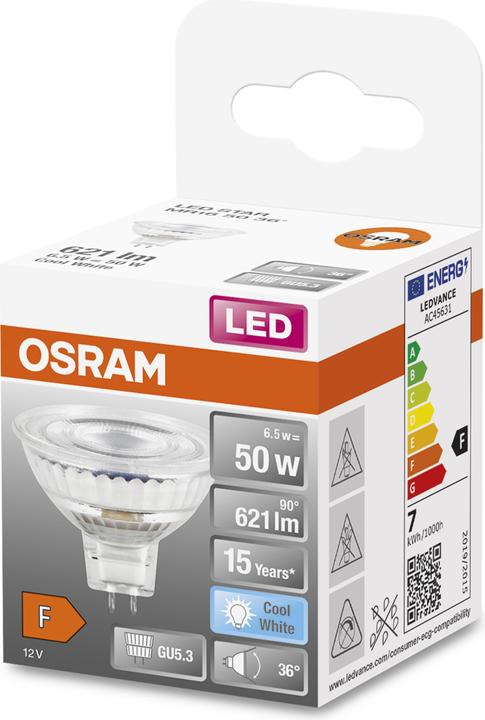 Actual product image Osram Star Mr16 (GU5.3, 6.50 W, 621 lm, 1 x, G)