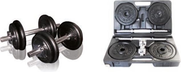 Sko Cast iron weight dumbbells set with case TOORX 1.5-20 kg (4 x 2 kg)