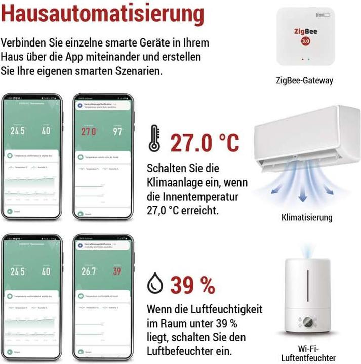 Productafbeelding Emos GoSmart Digitales drathloses Thermometer EGS0101 ZigBee