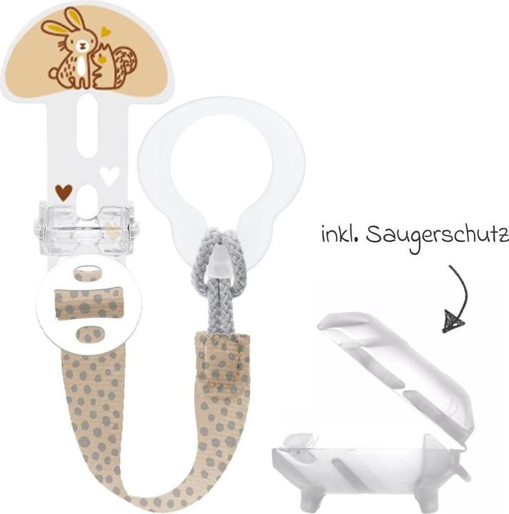 Produktbild MAM Schnullerketten Schnullerband Clip it! mit Cover - Hase (1 x, ab Geburt)