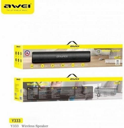 Actual product image Awei Y333 speaker black (6 h, Electrical connection)