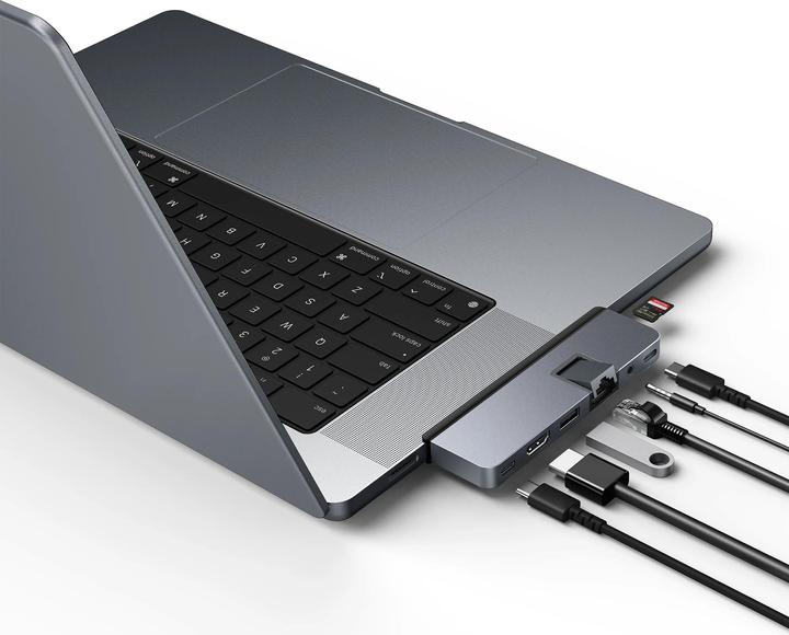 Image du produit Hyper Hub HD 7-en-2 USB-C pour MBPro M1/M2 bleu moyen (USB-C, 7 Ports)