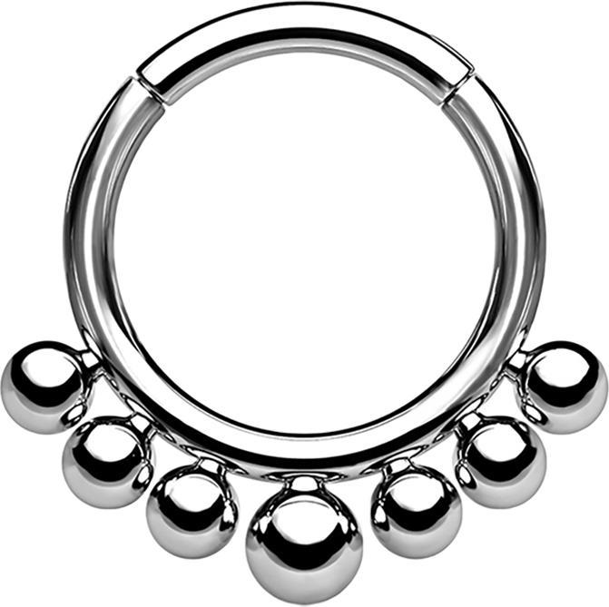 Produktbild Star Piercing Micro Segmentring klappbar silber sieben Kugeln (ohne Messing, Titan G23)