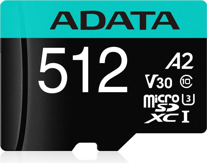 Adata Premier Pro Incl. adapter (512 GB, microSDHC, U3, UHS-I)