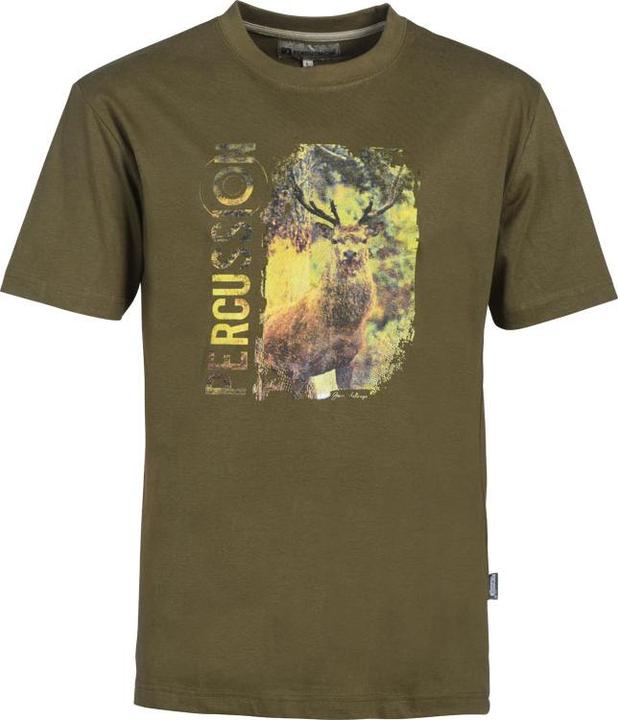 Actual product image Percussion Screen-printed deer T-shirt (S)