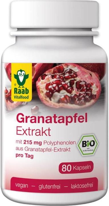 Produktbild Raab Granatapfel Extrakt mit Polyphenolen Bio (80 Stück, Kapseln)