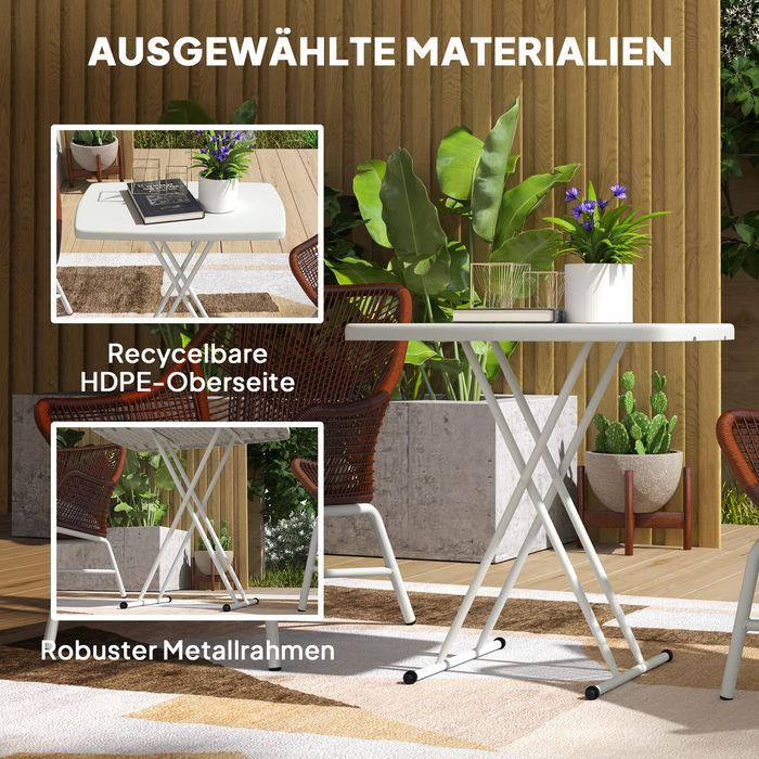 Produktbild Swisshandel24 Beistelltisch höhenverstellbar, klappbar Kunststoff, 50kg belastbar, 76x50x74H cm Weiss