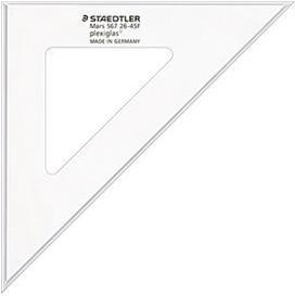 Produktbild Staedtler Zeichendreieck Mars, 45 Grad, Hypothenuse: 200 mm aus Plexiglas, mit Tuschekante, Skalierung ab der (21 cm)