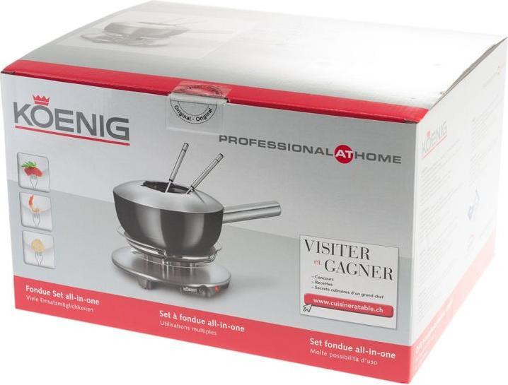 Image du produit Koenig 3 en 1 (Fondue au fromage, Fondue bourguignonne, Fondue chinoise)