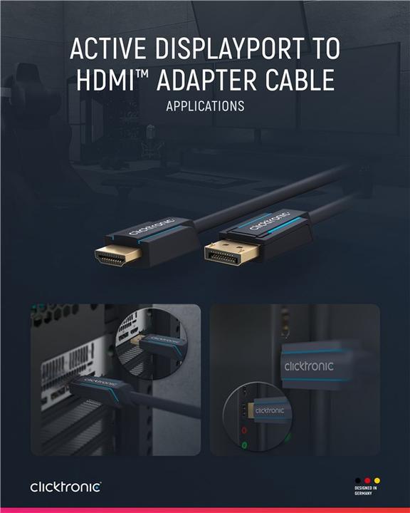 Immagine prodotto clicktronic Cavo adattatore Casual DisplayPort/HDMI™, 5 m (5 m, DisplayPort, HDMI)
