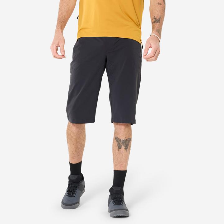 Image du produit Rockrider Velohose kurz atmungsaktiv Unisex schwarz (M)