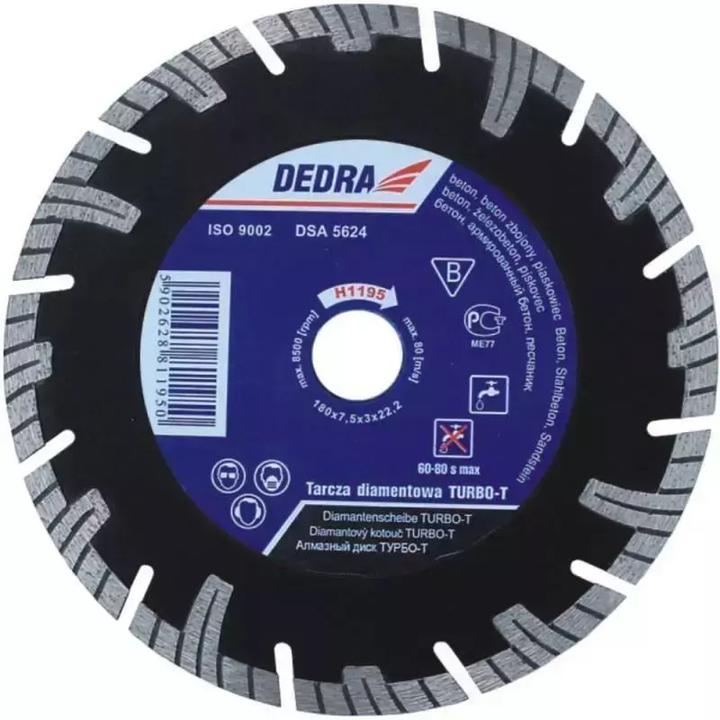 Produktbild Dedra Turbo-T Diamanttrennscheibe zum Schneiden von Stahlbeton, 230 mm (H1197)