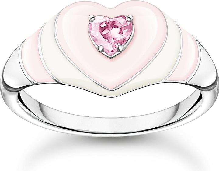 Thomas Sabo Ring Herz mit Pinkem Stein Silber