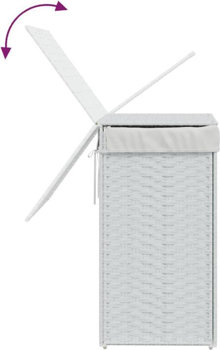 Produktbild VidaXL Wäschekorb mit Deckel Weiss 46x33x60 cm Poly