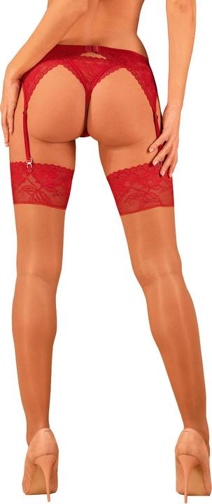 Productafbeelding Obsessive Lacelove Strümpfe Rot M/L (M, L)