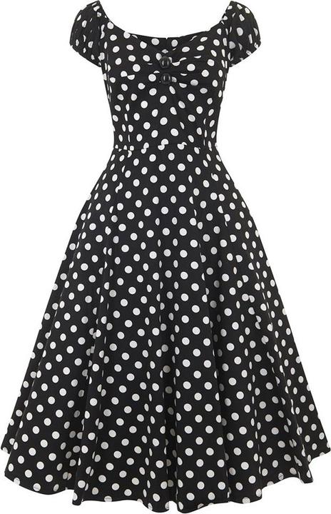 Image du produit Collectif robe femme années 50, Dolores Doll, noir/blanc (34, 36, 38)