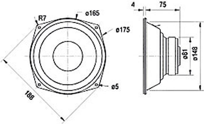 Actual product image Visaton HiFi woofer WS 17 E, 8 Ohm
