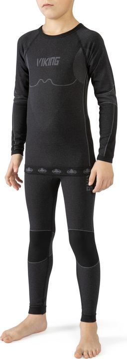 Produktbild Vikingsports VIKING Kinder Riko Set Funktionsunterwäsche Thermounterwäsche Skiunterwäsche Seamless - Schwarz, 116 (116, 122, 128)