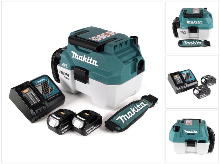 Actual product image Makita DVC 750 LRMX1 Battery Vacuum Cleaner Wet and Dry 18 V Portable + 2x 4.0 Ah Battery and (Wet dry vacuum cleaner)