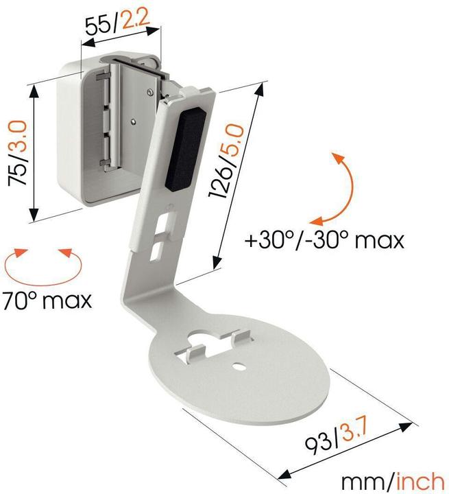 Produktbild Vogels SWM 4111 Sonos Era 100 Wandhalterung (1 Stk., Wandmontage, Drehbar, Neigbar)