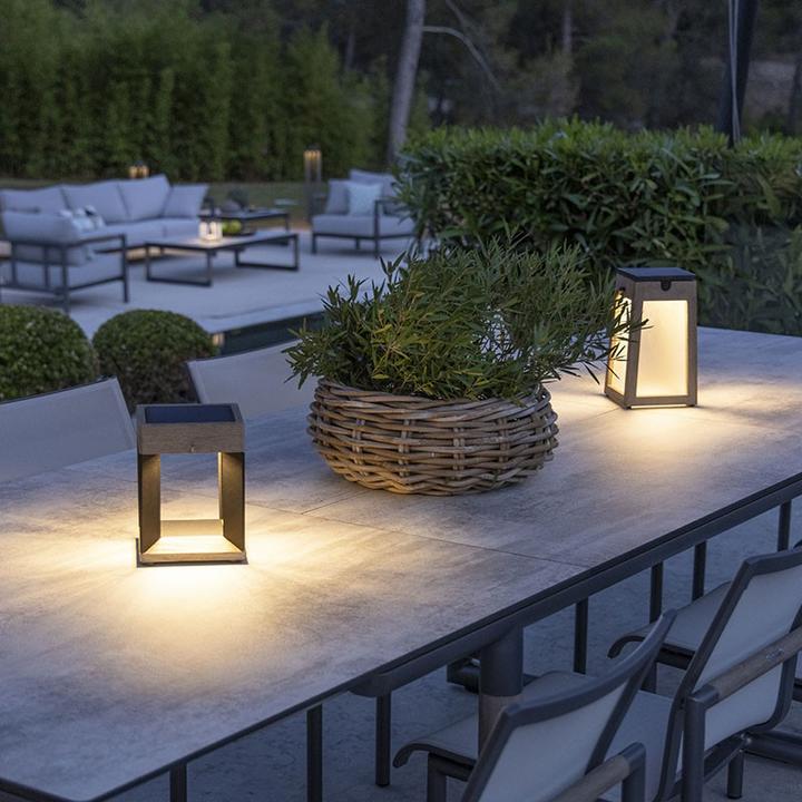 Produktbild Les Jardins Tecka Solarlaterne Teck 300 lumens (15 x 15 x 25 cm, 1 x)