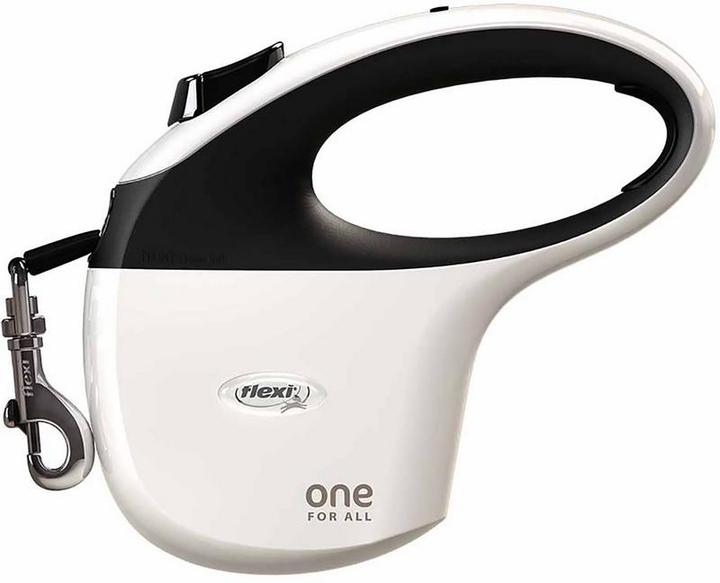 Produktbild Flexi One for All S weiss - schwarz - automatische Hundeleine für Hunde bis 30 kg - 5 m (S, Hund, Spazieren)