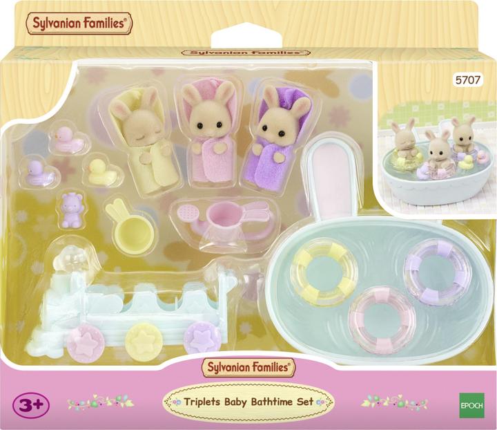 Actual product image Epoch Les triplés Lapin Crème et accessoires de bain