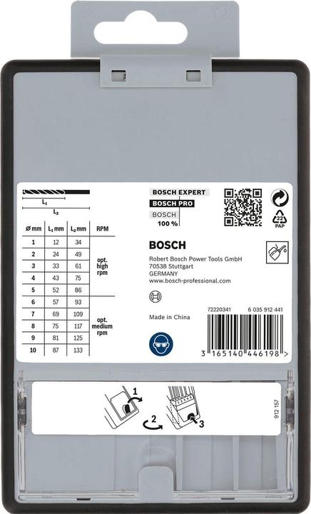 Produktbild Bosch Professional Zubehör PRO Metal HSS-G Spiralbohrer-Set, 10-tlg. (5 mm, 6 mm, 7 mm, 8 mm, 10 mm, 4 mm, 3 mm, 2 mm, 1 mm, 9 mm)