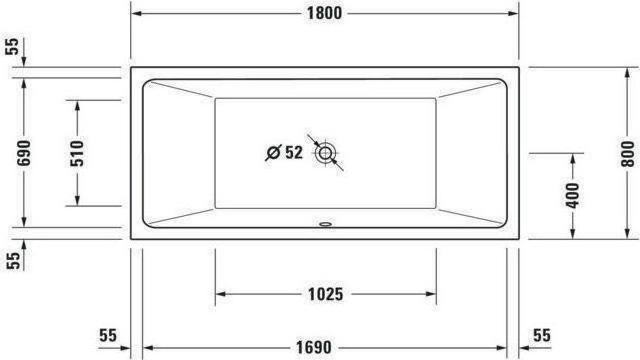 Actual product image Duravit VERO AIR 180x80 whirlpool bath, built-in version 2 RS we Air system