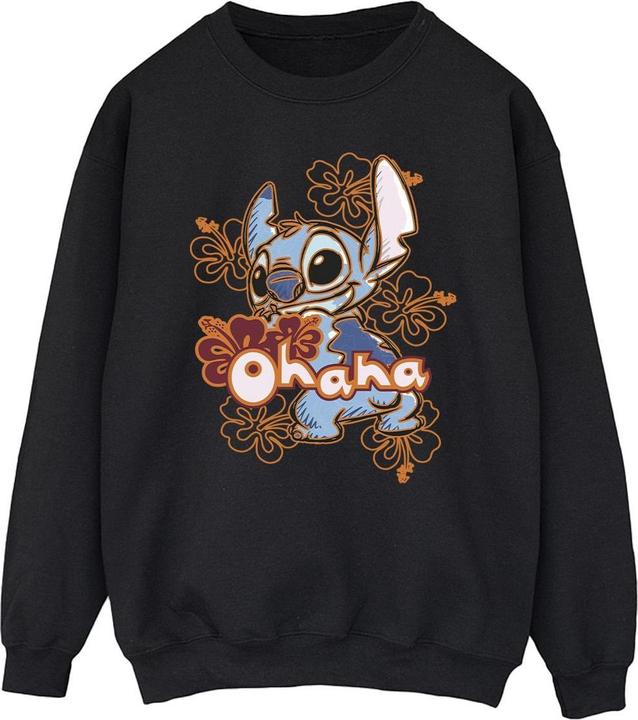 Disney Lilo And Stitch Ohana Orange Hibiscus Sweatshirt (XXL)