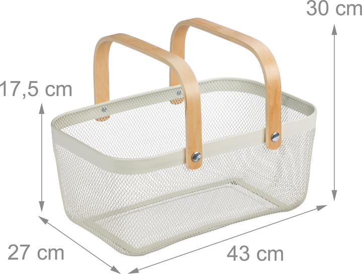 Image du produit Relaxdays Panier en fil métallique (1 x, 43 x 27 x 17.5 cm)