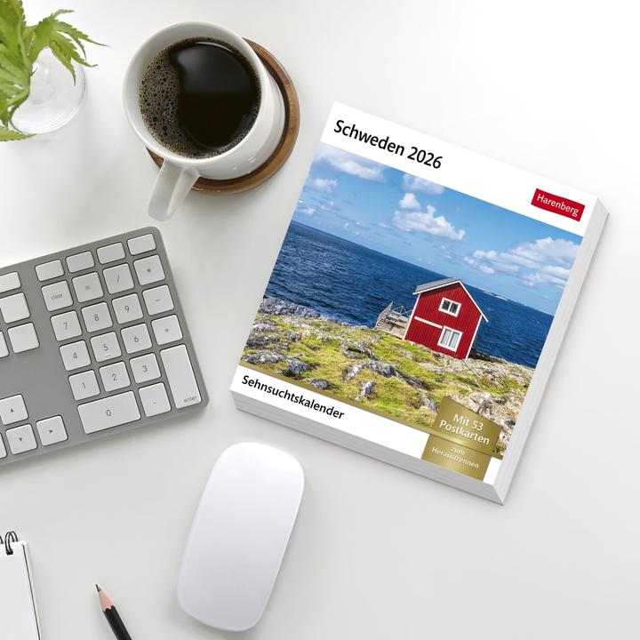 Produktbild Harenberg Schweden Sehnsuchtskalender 2026 - Wochenkalender mit 53 Postkarten (Deutsch)