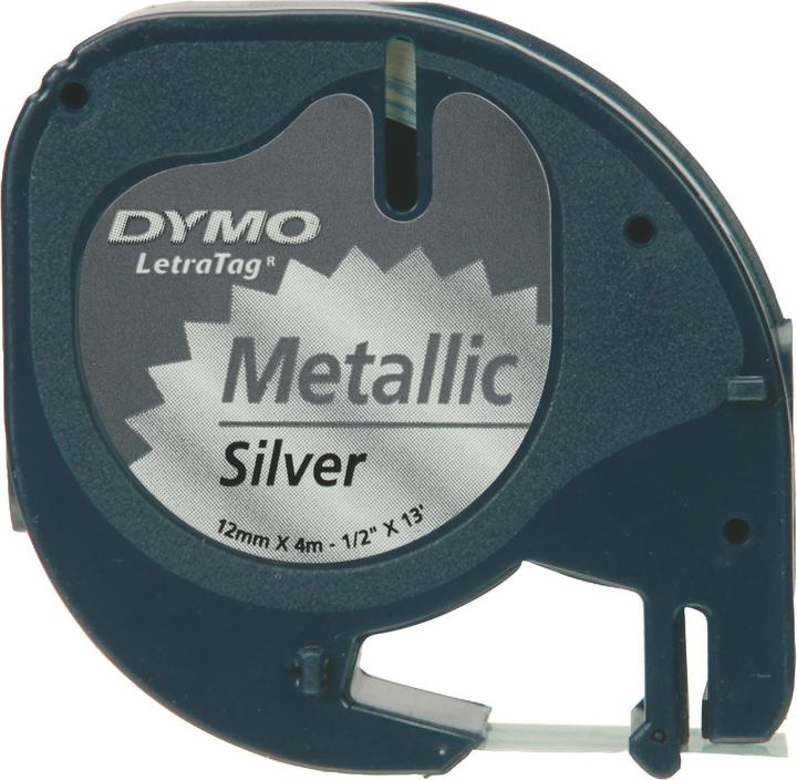 Actual product image Dymo Metal strap black on silver (1.20 cm, Black)