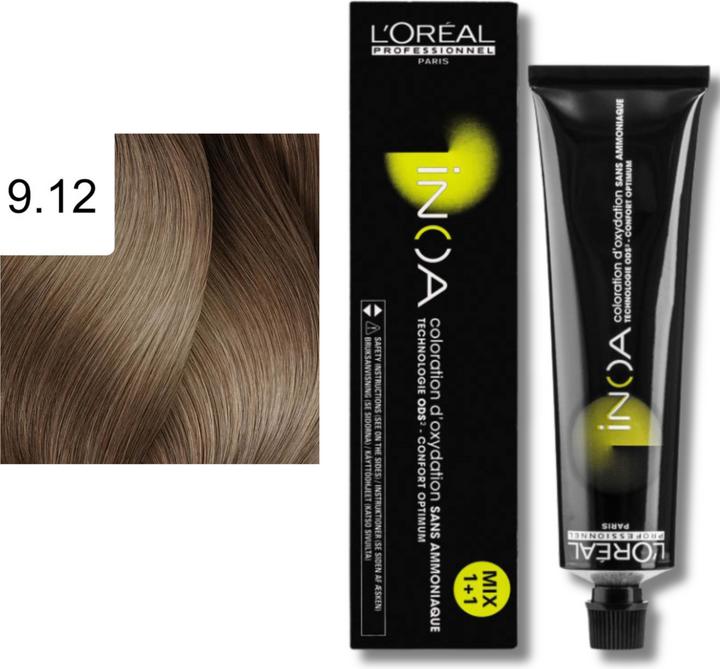 Immagine prodotto L'Oréal Professionnel INOA 9,12 Biondo chiarissimo Irisé Alta Resistenza (9,12 Biondo chiarissimo Cenere Irisé)