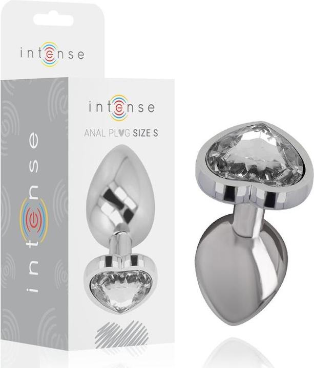 Produktbild Intense White Heart Aluminium Metall Anal Plug Grösse S