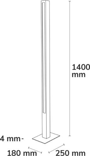Image du produit Isoled Lampadaire LED PFETTE chêne noir (2600 lm)