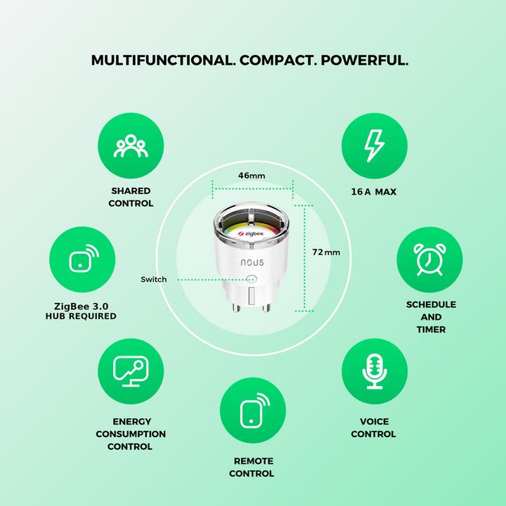 Productafbeelding Nous Slimme ZigBee Contactdoos A1Z