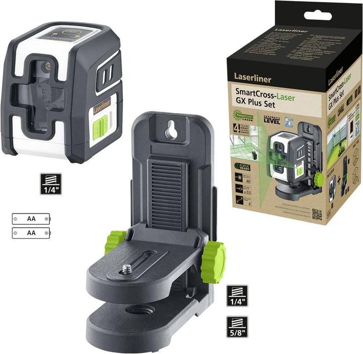 Actual product image Laserliner SmartCross-Laser GX Plus Set Cross line laser Range (max.): 40