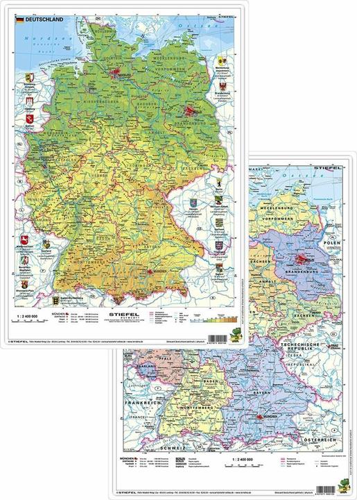 Actual product image Germany physical/political,DUO writing colour