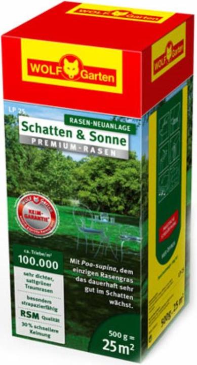 Produktbild Wolf-Garten Premium-Rasen Schatten & Sonne LP25 (Pflanzensamen)