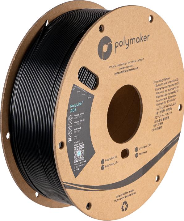 Actual product image Polymaker PC-ABS Black 2.85 mm 1,000 g (ABS, 2.85 mm, 1000 g, Black)