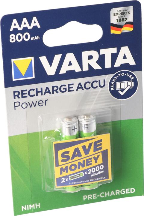 Actual product image Varta Recharge Accu Power (2 pcs., AAA, 800 mAh)